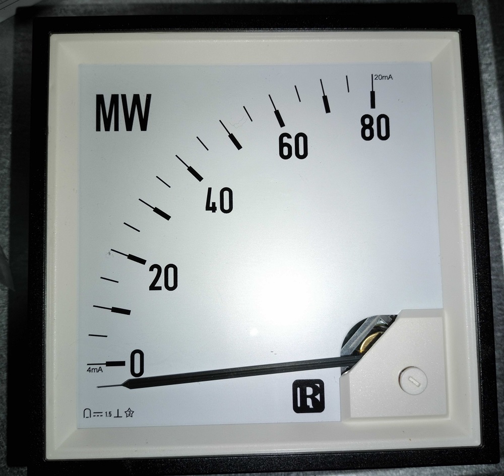 Rishabh DC Moving Coil Analog MW(0-80MW) Panel Power Meter size 144*144